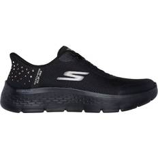 Skechers Go Walk Flex Rhinestone Shoes - Black/Rose Gold