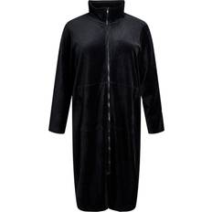 Zizzi Sovplagg Zizzi - Morgonrock mGry L/S Long Bathrobe - Svart