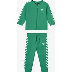 18-24M Tracksuits Hummel Set HmlBille Tracksuit - Grön