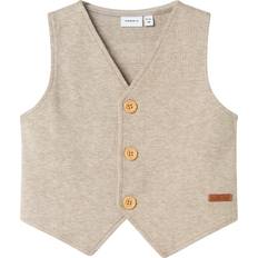 Beige Polstrede veste Børnetøj Name It Vest - Mørkebeige