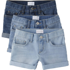 The children place The Children's Place Girls Roll Cuff Denim Shortie Shorts 3-Pack Cotton/Polyester