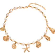 Pearl Necklaces Shein pc Ocean Style Faux Pearl Beaded Pendant Necklace Fashionable Women Necklace Suitable For Daily Wear Beach Vacation And Photo Shoot