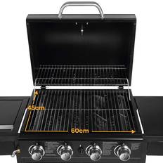 4 pcs Gas BBQs Dakota Fields 4 Burner Natural Gas Infrared 18000 BTU BTU Gas and Charcoal Grill
