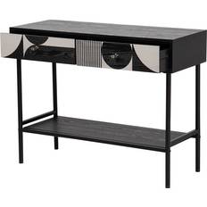 MDF Console Tables Garpe Interiores White Black MDF Metal 100 x 40 x 77 cm Console Table