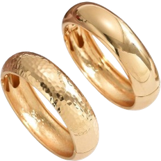 Shein pair pcs Gold Tone Smooth Snake Patterned Metal Bangle Bracelets With Overlapping Visual Effect Alloy Trendy And Fashionable For Couples Date Fr
