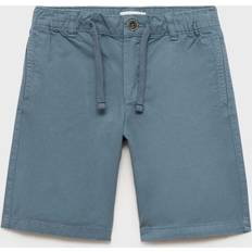 9-12M Trousers Mango Elastic Waist Bermuda Shorts - Blue
