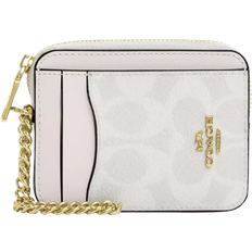 Coach Zip Card Case In Signature Canvas - White