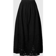 Økologisk materiale Nederdele Selected Slfdahlia HW Ankle Broderi Skirt - Black