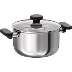 IKEA MIDDAGSMAT Gryta lock, klarglas/rostfritt stål, 3 med lock 3 L 20 cm