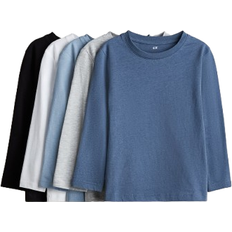 H&M Long Sleeved T-shirts - Dark Blue/Dusty Blue (0749175043)