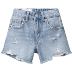 Zara Ripped Denim Bermuda Shorts - Light Blue (4551/617/406)