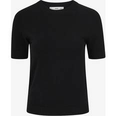 Mango Striped Shortsleeved Sweater - Black