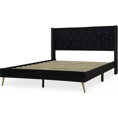 Black velvet bed frame Home Design r Tufted Upholstered Platform Bed - Black