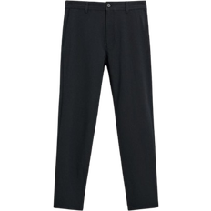 Zara Textured Comfort Trousers - Dark Navy