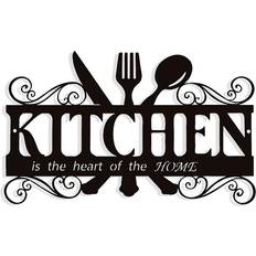 Metal Kitchen Black Wall Decor 13.4x8.3"