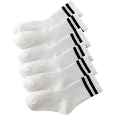 Shein 6pairs Children's Sport High Socks With Black/White Stripes, And Summer