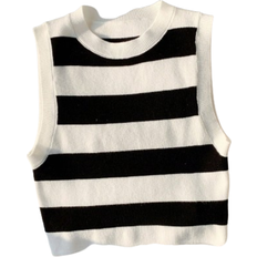 Shein Strick Crop Top Mit Streifen - Muster