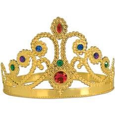 Plastic Jeweled Queens Tiara Gold