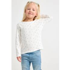 Lindex Børnetøj Lindex KIds' Cotton Pointelle Floral Top - Light Dusty White