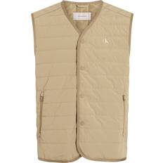 Brown Vests Calvin Klein Quilted Liner Vest - Beige