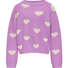 Lilla Striktrøjer Kids Only Bluse - African Violet/Heart Birc