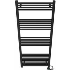 Heated Towel Rails Belfry Heating Fabiola Straight Towel Rail Heated Towel Rails 160cm H x 60cm W x 3cm D Black