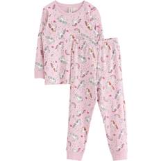 Lindex Nattøj Lindex Kids' Unicorn Print Pyjamas - Dusty Pink