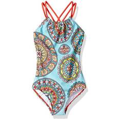 Kanu Surf Girls Beach Sport Halter One Piece Swimsuit - Jasmine Multi