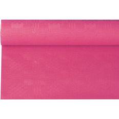 Papstar Papiertischtuch Mit Damastprägung 6 m x 1,2 m Fuchsia - Rosa Tischdecke Weiß, Rosa