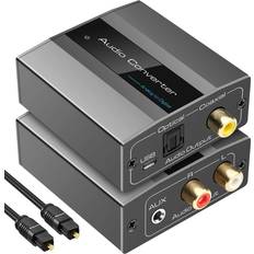 Sodial Analog To Digital Audio Converter To Optical With Optical Cable Audio7940