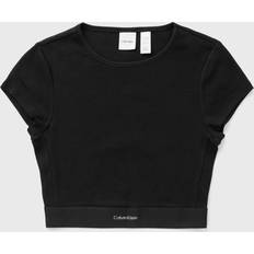 Calvin Klein Dame T-shirts Calvin Klein Cotton Stretch Rib S/S T-Shirt - Sort