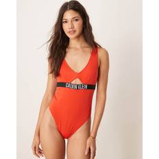 Calvin Klein Elastane/Lycra/Spandex Swimsuits Calvin Klein Cut Out Swimsuit - Intense Power - Flaming Chili-Red