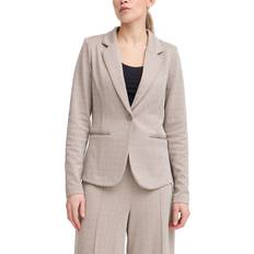 Ichi Kate Herringbone Jacquard Fitted Blazer