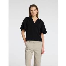 Plisseret Bluser Selected Femme Bluse Slftenny - Sort
