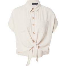 Pieces Skjorter Pieces Pcpia Ss Tie Shirt - Cremefarvet