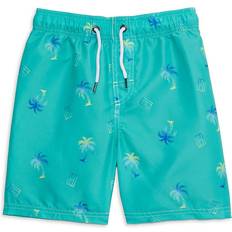 Tommy Hilfiger Boy's Palm Swim Trunks - Aqua Green