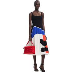 Desigual Dame Kjoler Desigual Kjole Mr Christian - Blå/Mørkeorange/Sort/Hvid