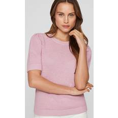 Rosa - Stickade tröjor Vila Tröja DALO S/S Stickad Topp - Rosa