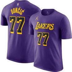 Purple t shirt Jordan Adult Los Angeles Lakers Luka Doncic #77 Purple Statement T-Shirt XL