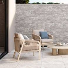 Azulejos Total Tiles Azulejo Porcelánico Tumpak Efecto Relieve Grey 15x45 cm