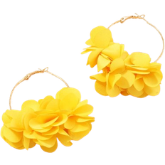 Shein Flower Decor Hoop Earrings