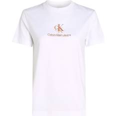 Calvin Klein Jeans Shadow Logo T-Shirt - White/Peach