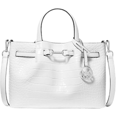 Michael Kors Crocodile Embossed Satchel - White