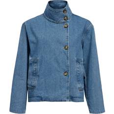 Overtøj Object Gro L/S Denimjakke - Medium Blue Denim
