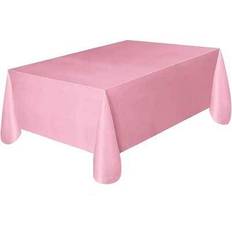 Wedding Table Cloths Shein 1pc Solid Color Pink Disposable Table Cover, Minimalist PE Disposable Table Cloth For Birthday Party