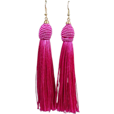 Shein 1pair Style Vacation Wind Tassel Dangle Earrings In Pink, With Vintage Elements, Suitable For Four Seasons, Daily Life, Work, Stage Performan