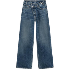 Zara High Waist Wide Leg Trf Jeans - Navy Blue