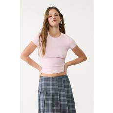 Stradivarius Slim Fit Basic T-Shirt - Pastel Pink