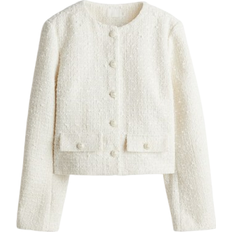 H&M Bouclé Jakke - Hvit