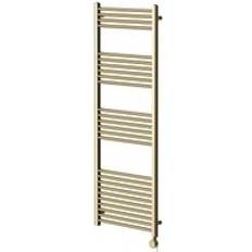 Heated Towel Rails Wholesale Domestic Pizarro Colore Brushed Brass 1600mm x 600mm Straight Digital Thermostatic Electric Heated Towel Rail
